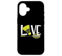 Love Badminton Cute Racket and Shuttlecock Sports Fan Player Carcasa para iPhone 16