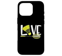 Love Badminton Cute Racket and Shuttlecock Sports Fan Player Carcasa para iPhone 16 Pro