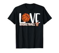 Love Basketball Cute Ball and Hoop Fun Sports Fans Players Camiseta