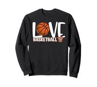 Love Basketball Cute Ball and Hoop Fun Sports Fans Players Sudadera