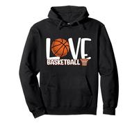 Love Basketball Cute Ball and Hoop Fun Sports Fans Players Sudadera con Capucha