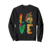 Love Basset Hound Dog Sunflower Tie Dye Leopard Pattern Sudadera