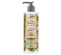 Love Beauty and Planet Lait pour le Corps, Beurre de Karité Naturel et Huile de Bois de Santal, Nutrition Veloutée, Certifié Vegan, Bouteille Recyclable 400ml