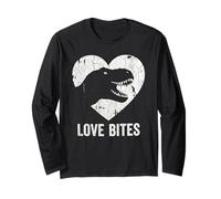 Love Bites T-Rex Dinosaurio Divertido Retro Grunge Paleontología Manga Larga
