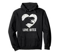 Love Bites T-Rex Dinosaurio Divertido Retro Grunge Paleontología Sudadera con Capucha
