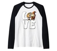 Love Books Teacher Gnome Graphic For Women And Wine Lover Camiseta Manga Raglan