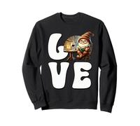 Love Books Teacher Gnome Graphic For Women And Wine Lover Sudadera