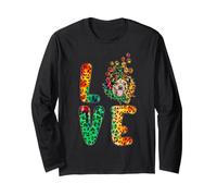 Love Border Terrier Dog Sunflower Tie Dye Funny Puppy Lover Manga Larga