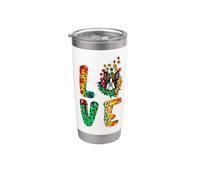 Love Boston Terrier Dog Sunflower Tie Dye Funny Puppy Lover Vaso térmico de acero inoxidable de doble pared