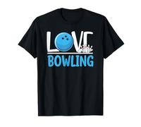 Love Bowling Cute Bowling Ball and Pins Sports Fan Player Camiseta