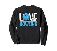 Love Bowling Cute Bowling Ball and Pins Sports Fan Player Sudadera