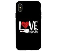 Love Bowling Funny Bowling Ball and Pin Sports Fans Players Carcasa para iPhone X/XS