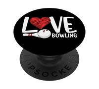Love Bowling Funny Bowling Ball and Pin Sports Fans Players PopSockets PopGrip Adhesivo