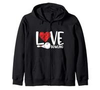 Love Bowling Funny Bowling Ball and Pin Sports Fans Players Sudadera con Capucha
