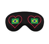 Love Brazili Red Heart Sleep Mask Soft Blindfold Antifaz portátil con correa ajustable para hombres y mujeres