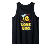 Love Bug Cute Kawaii Valentines Bee con Corazones Camiseta sin Mangas