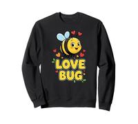 Love Bug Cute Kawaii Valentines Bee con Corazones Sudadera