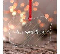 Love Came Down - Panel de acrílico para pared, con cita inspiradora de corazón, adorno redondo, recuerdo, refranes inspiradores, bolas de Navidad acrílicas, regalo para mamá, mujeres, tía, hermana