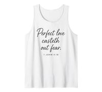 Love Casteth out Fear 1 Juan 4:18 Verso de la Biblia Oración Camiseta sin Mangas