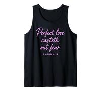 Love Casteth out Fear 1 Juan 4:18 Verso de la Biblia Oración Camiseta sin Mangas