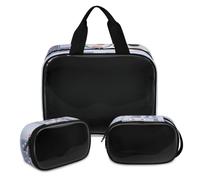 Love Cat Girl - Bolsa de maquillaje translúcida para mujeres y hombres, bolsa de aseo de viaje, 3 piezas, organizador de cosméticos, color, XL, Neceser de maquillaje