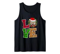 Love Cat Kitty Santa Hat Leopard Funny Christmas Xmas Camiseta sin Mangas