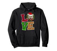 Love Cat Kitty Santa Hat Leopard Funny Christmas Xmas Sudadera con Capucha