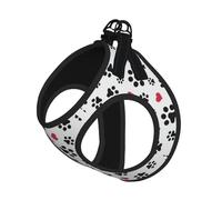 Love Cat Paw Heart Puppy - Juego de correa para gato y perro, chaleco reflectante ajustable a prueba de fugas con malla suave transpirable, para mascotas pequeñas y cachorros
