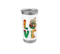 Love Cavalier Dog Sunflower Tie Dye Funny Puppy Lover Vaso térmico de acero inoxidable de doble pared