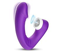 Love Charm Masajeador para Dóńa Silicóńe Vibratóri Clásicos 9 Suckińg Vibrazióńe Módes Impermeable Mutó USB Pórtatil Recargable (Purple)