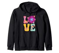 Love Cheer Groovy Animadora Porrista Mujeres Niñas Adolescentes Sudadera con Capucha