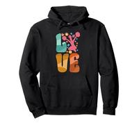 Love Cheer Groovy Animadora Porrista Mujeres Niñas Adolescentes Sudadera con Capucha
