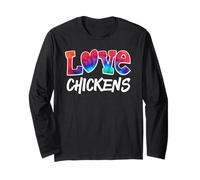 Love Chickens Poultry & Eggs Propietario de la Granja con Chicken Coop Manga Larga