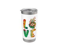 Love Cockapoo Dog Sunflower Tie Dye Funny Puppy Lover Vaso térmico de acero inoxidable de doble pared