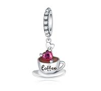 Love Coffee colgante Charm, accesorio de pulsera de plata de ley 925, compatible con Pandora pulsera collar