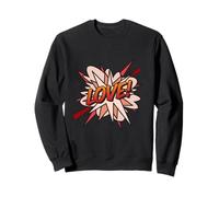 Love Comic Book Pop Art Divertido Diseño de superhéroe Sudadera