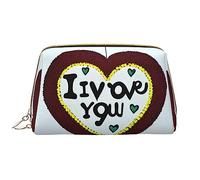 Love Confessions - Bolsa de maquillaje grande de piel sintética, cierre de cremallera, bolsa de viaje, bolsa de almacenamiento de viaje, color blanco, talla única, White, Talla única