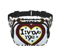 Love Confessions - Riñonera cuadrada de doble capa, unisex, para correr, viajar, senderismo, fitness, color negro, talla única, Negro, One Size