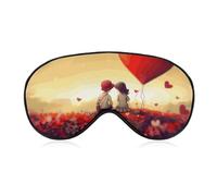 Love Couple - Máscara de dormir para mujeres y hombres, cubierta de ojos con correa ajustable, suave, transpirable, máscara opaca antideslizante, esencial para dormir profundo