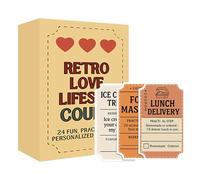 Love Coupons - Juego de 24 cupones de amor para ella, románticas tarjetas de cupón para parejas, esposa, novia, novio, San Valentín