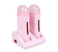 LOVE CRAZY Doble Calentador de Cera Tibia Roll-on, Kit de 2 Huecos Depilación Estética Fundidor