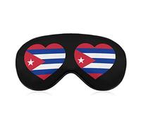 Love Cuba Heart Eye Mask para dormir Blackout Night Blindfold con correa ajustable para hombres, mujeres, viajes, yoga, siesta