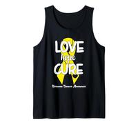 Love Cure Hope Yellow Ribbon Sarcoma Cancer Awareness Camiseta sin Mangas
