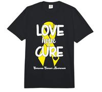 Love Cure Hope Yellow Ribbon Sarcoma Cancer Awareness Comfort Colors Adult Heavyweight T-Shirt
