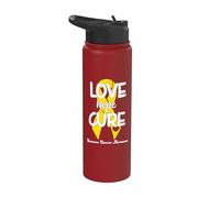 Love Cure Hope Yellow Ribbon Sarcoma Cancer Awareness Stainless Steel Insulated Water Bottle