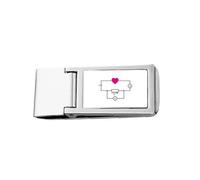 Love Current Voltage Resistance Slim Money Clip Stainless Holder Pocket Wallet