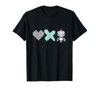 Love Death and Robots - Corazón de píxeles verde menta, X lindo robot Camiseta