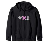 Love Death Robots - Corazón de píxeles rosa, X y lindo robot Sudadera con Capucha
