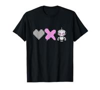 Love Death Robots - Pink Pixel Heart, X y lindo robot Camiseta