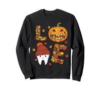 Love Dental Life Cute Tooth in Hat with Pumpkin and Fall Sudadera